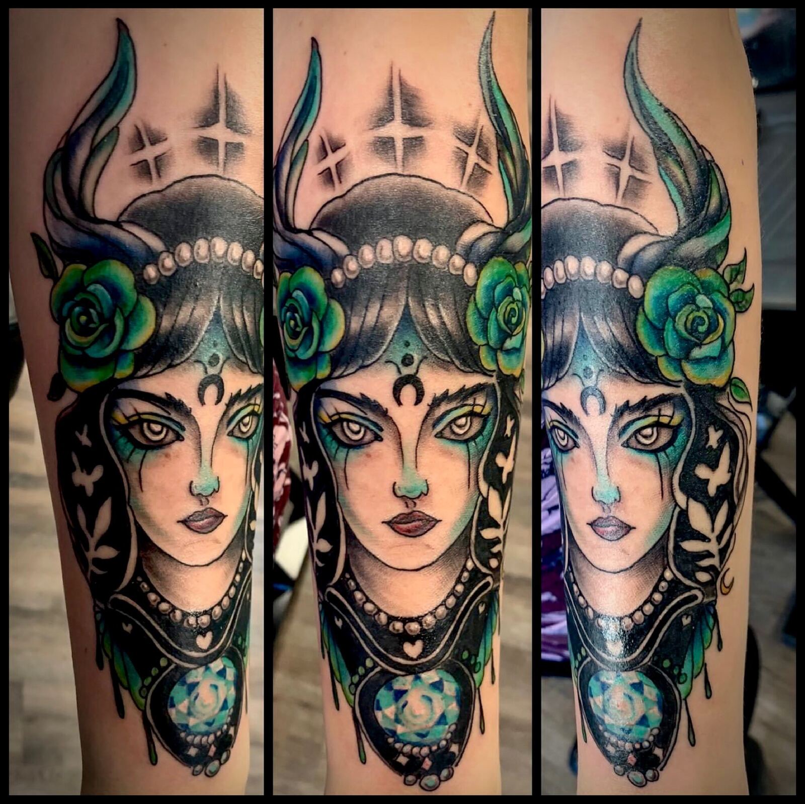 Neo-traditional · horned goddess